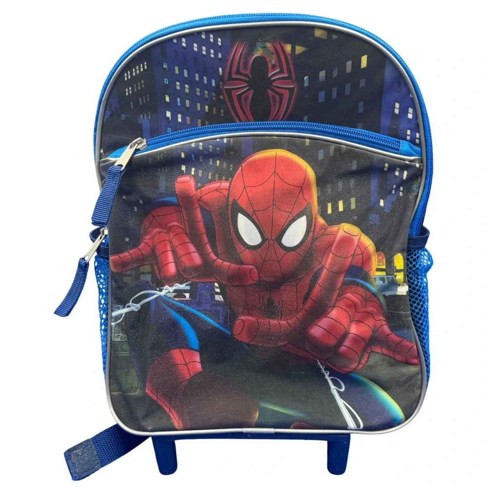 Marvel Spiderman Kids Rolling Backpack Spidey Superhero School Travel Bag Disney
